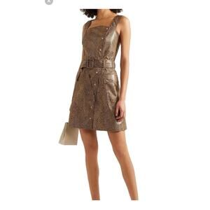 NANUSHKA Lorena Belted Snakeskin Print Vegan Mini Dress Size Small
